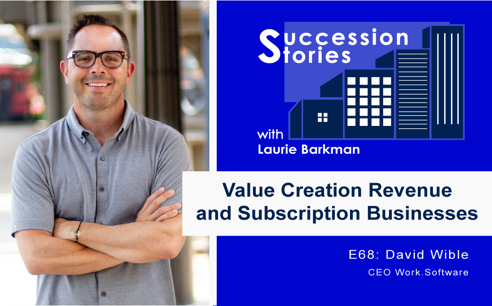 Succession Stories Podcast E68 David Wible CEO Work.Software with host Laurie Barkman